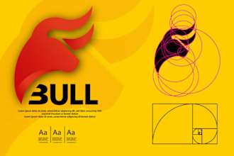 do a unique modern minimal geometric logo with golden ratio