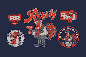 design vintage mascot logo in cartoon style