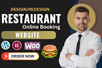 design restaurant or cafe wordpress website with online food ordering
