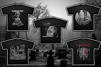 create collage detailed horror dark art and death metal illustration