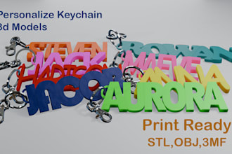keychain or nameplate 3d modeling for printing