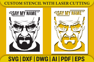 design custom vector stencil for laser cutting
