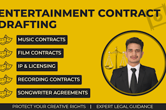 be your entertainment lawyer to draft music film contracts