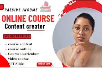 develop online course content, ppt, woocommerce ,digital marketing, book website