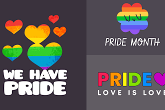 create or redesign pride month and rainbow lgbtq or feminine logo