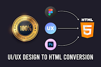 convert figma to HTML, xd to HTML, PSD to HTML, responsive