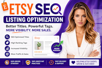 optimize etsy SEO listings titles and tags for your shop