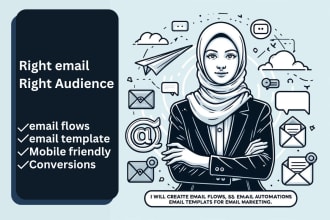 create flows, automations, templates for email marketing