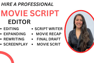 proofread, format, and line edit your screenplay or script