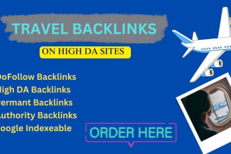 provide travel backlinks on high da travel guest post site