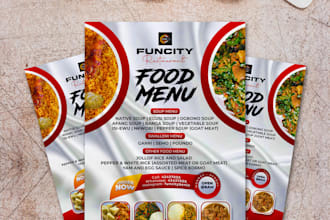 do modern restaurant menus, food menus, flyers or brochures