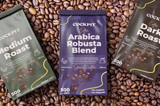 do coffee packaging, coffee bag , coffee label with 3d mockup