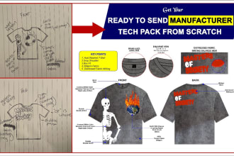 design clothing tech pack fashion techpack flat sketch