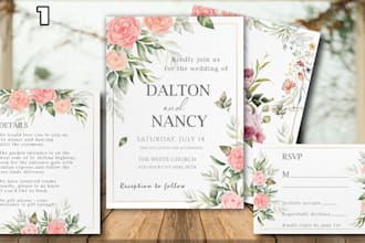 create wedding invitation digital download design cards