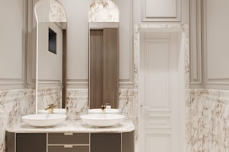 a 3d architectural bathroom rendering