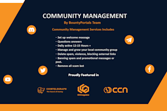 do community management at telegram, discord, and twitter
