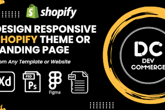 convert figma, PSD, PDF, xd or website to shopify store or website