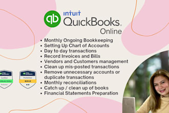 manage quickbooks online bookkeeping for real estate investors and service biz