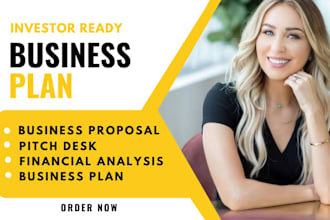 develop a detailed business plan for startups, proposal, business plan writer