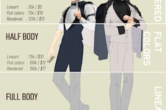 character design with manhwa and manga style