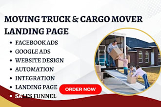 generate moving truck leads cargo mover logistic website transportation packer