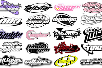 create a custom y2k streetwear logo design