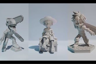 create 3d chibi character for 3d printing