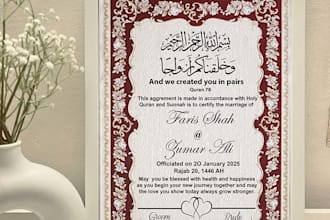 create  marriage certificate ,nikah nama
