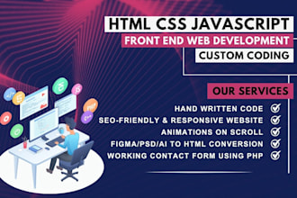be full stack developer for responsive websites in html css and javascript js