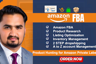 do amazon fba wholesale product research and account management