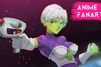 draw your oc, anime, fanart illustration, dnd , comic