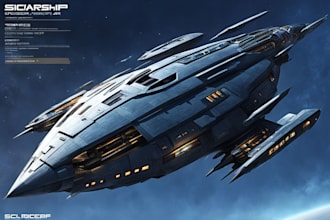 make concept art or sci fi art spaceship design
