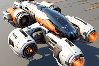 cerate concept art spaceship or vehicle design