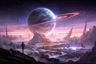 make a sci fi illustration for you
