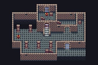 do pixel art tileset, objects and props for indie game