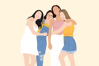 draw a minimalist portrait for your friend or family