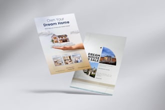 design professional estate flyers, posters, or brochures