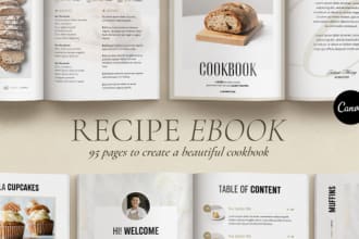 ghostwrite meal plan design cookbook, DIY recipe book, pdf editable template