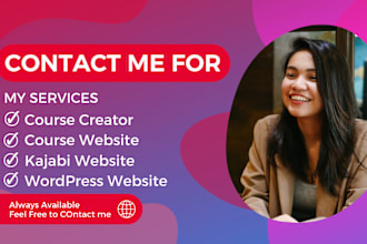 do wordpress website design, learndash, kajabi website, wordpress course website