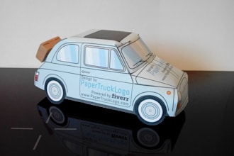 make a papercraft classic fiat 500 with your logo on it