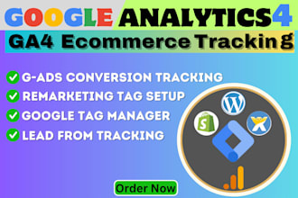 setup google analytics 4,ga4 ecommerce tracking, conversion tracking with GTM