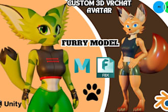 custom vrchat avatar 3d model vtuber and furry avatar from scratch