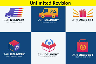design minimalist online store delivery service logo