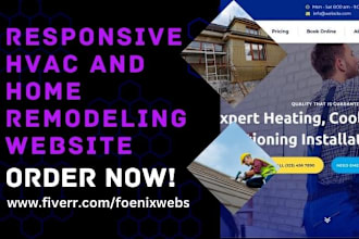 design hvac website plumbing roofing handyman home remodeling wordpress website