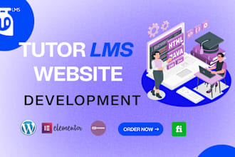 develop lms website using tutor lms learndash or buddyboss elearning