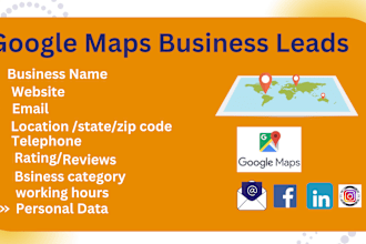 scrape google maps data ,list building ,b2b lead generation