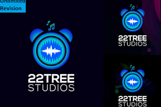do minimal production music film studio logo design