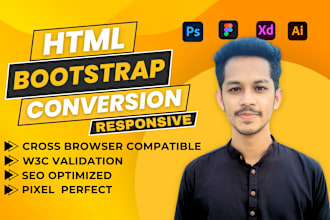 convert figma to html, psd to html css bootstrap website