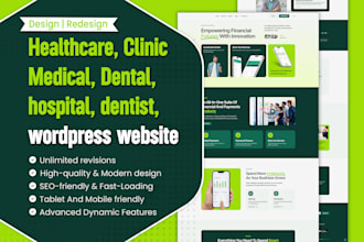 design healthcare, medical, dental, clinic, hospital, dentist, wordpress website