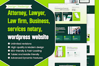 design attorney, lawyer, law firm, business, services notary, wordpress website